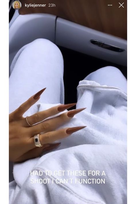 Long Acrylic Nails Kylie Jenner, Acrylic Nails Kylie Jenner, Rose Quartz Nails, Stiletto Shaped Nails, Stile Kylie Jenner, Kylie Nails, Kylie Jenner Nails, Kyle Jenner, Pink Manicure