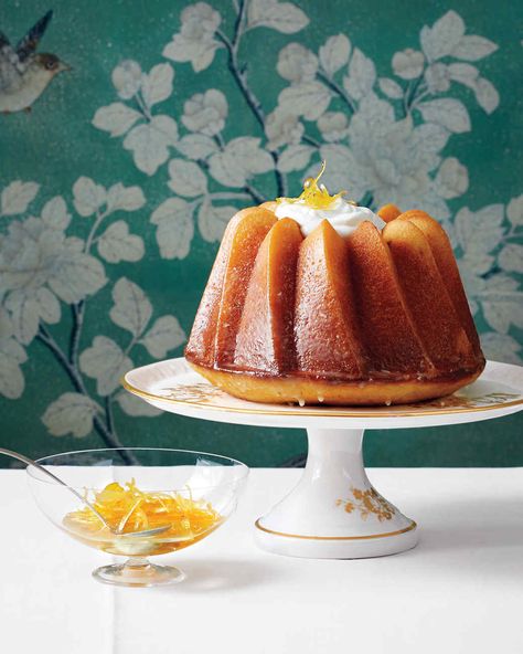 Triple-Citrus Bundt Cake Recipe | Martha Stewart Living — The trifecta of freshly squeezed juice, grated zest, and fruit segments gives this Bundt plenty of orange and lemon flavor. Martha Stewart Easter, Easy Bundt Cake Recipes, Easy Bundt Cake, Easter Cake Recipes, Easter Desserts, Baking Inspiration, Lemon Dessert Recipes, Lemon Glaze, Lemon Flavor