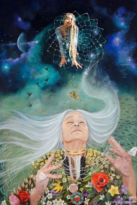 The Weaver, Sacred Feminine, Nature Artwork, Spider Woman, Goddess Art, Native American Tribes, Visionary Art, Arte Fantasy, Spiritual Art