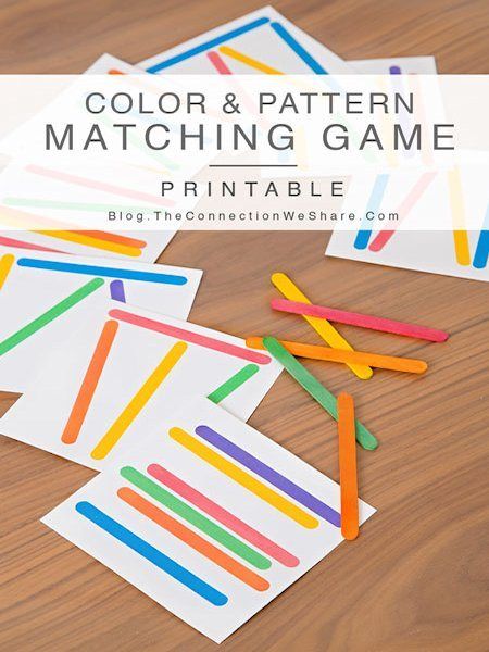 Color and Pattern Matching Game for Kids Preschool Colors, Busy Bags, Popsicle Stick, Tot School, Game For Kids, Tracing Worksheets, Toddler Fun, Preschool Math, Pattern Matching