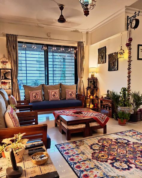 Life Is Temporary, Indian Living Room Design, Indian Room Decor, Indian Bedroom Decor, Indian Living Room, Simple Living Room Decor, Colourful Living Room Decor, Indian Living Rooms, India Home Decor