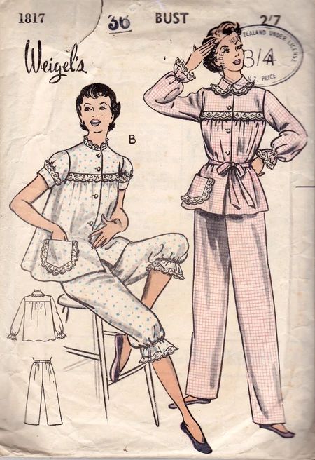 Babydoll Pajamas, Pajamas Pattern, Ladies Pyjamas, Retro Diy, Vintage Loungewear, Vintage Pajamas, Bed Jacket, Lingerie Vintage, Pajama Pattern