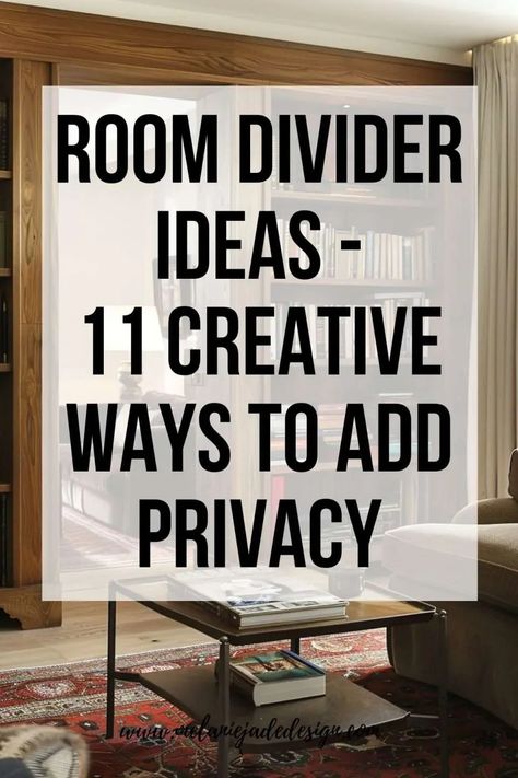 Explore 11 innovative room divider ideas that enhance privacy and add a touch of creativity to your living spaces. From sleek and modern designs to cozy and rustic solutions, these dividers not only serve a practical purpose but also act as decorative elements. Perfect for studio apartments, open floor plans, or any room needing distinct areas without sacrificing style. #RoomDividerIdeas #InteriorDesign #HomeDecor How To Divide A Room Ideas, Room Dividing Ideas, Room Divider Ideas Bedroom, Room Dividing, Living Room Separator Ideas, Creative Room Dividers, Bedroom Divider, Modern Partition Walls, Room Divider Ideas