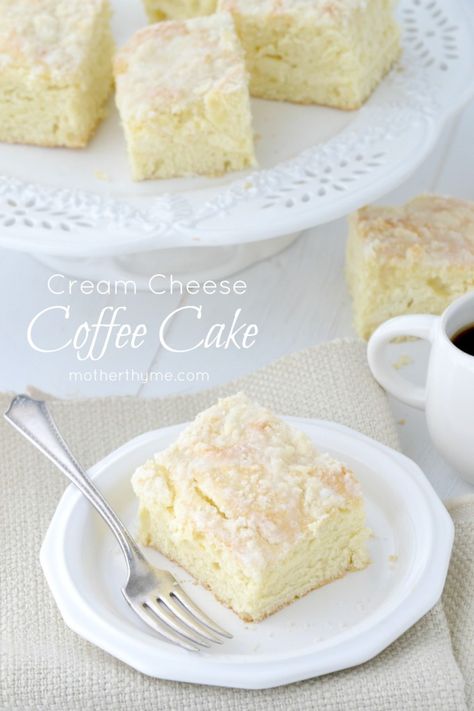 Cream Cheese Coffee Cake Thyme Dessert, Cheese Coffee Cake, Mother Thyme, Cream Cheese Coffee Cake, Healthy Version, Cake Cream, Break Fast, Coffee Cakes, Long Night