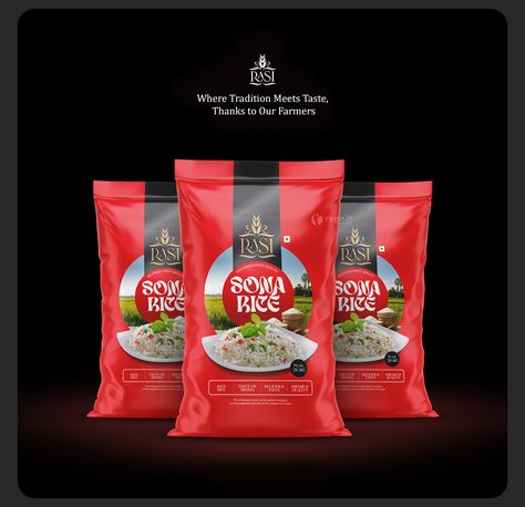 Rice Bag Design, Rice Bag, Rice Bags, Bag Design, Food Packaging, Packaging Design, Bags Designer, Rice, Packaging