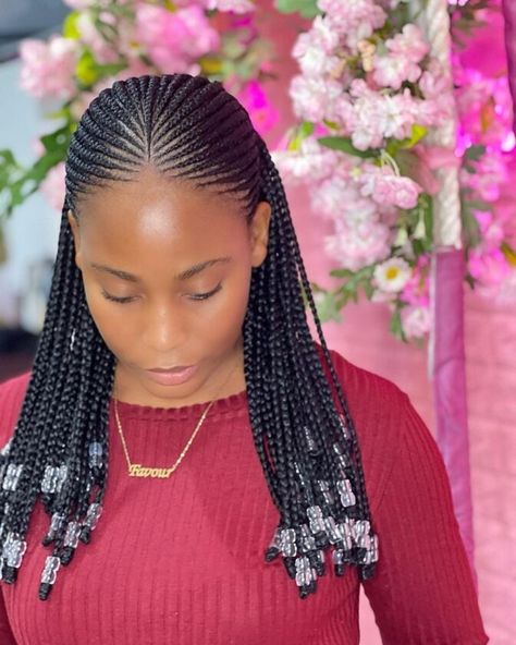 Cornrow style All Back Hairstyle, Straight Up Hairstyles, Cornrows With Beads, Cornrow Hairstyle, Straight Back Cornrows, Latest Braided Hairstyles, Romantic Waves, Intricate Braids, Cornrows Natural Hair