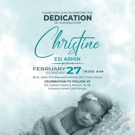 Child Dedication Invitation Card Design, Baby Christening Flyer Design, Child Dedication Design, Child Dedication Flyer Design, Baby Dedication Invitation, Birthday Graphics, Dedication Invitations, Travel Agency Logo, Flower Background Design