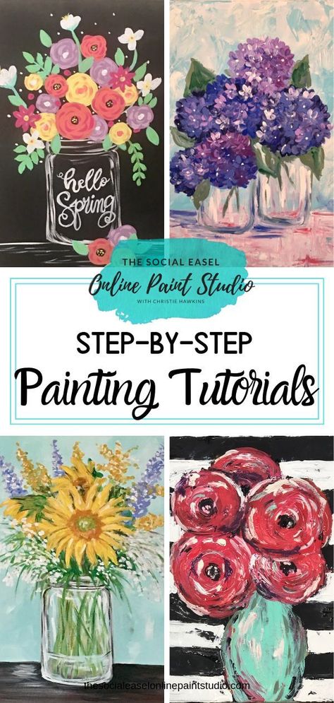 Social Easel, Paint Studio, Basic Painting, Canvas Painting Tutorials, Tutorials Diy, Acrylic Painting For Beginners, Canvas Painting Diy, Acrylic Painting Techniques, Acrylic Painting Tutorials