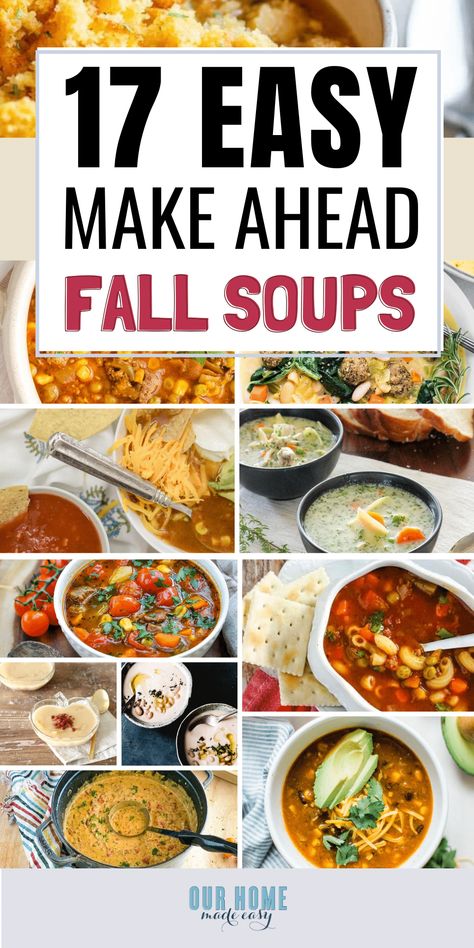 Make Ahead Soup, Freezable Soups, Make Ahead Meal Prep, Soups To Make, Crockpot Soups, Fall Soup, Creamy Chicken Soup, Fall Soup Recipes, Ham And Bean Soup