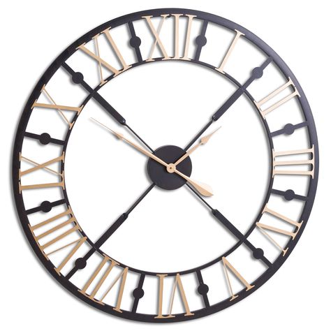 Black And Gold Skeleton Clock Black And Gold Skeleton, Skeleton Wall Clock, Gold Skeleton, Skeleton Clock, The Skeleton, Black And Gold, The Black, Skeleton, Wall Clock