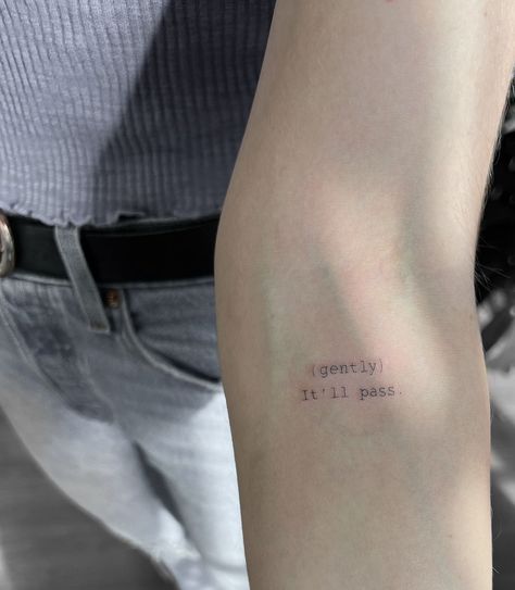 Knives Out Tattoo, Fleabag Inspired Tattoo, It’ll Pass Tattoo Words, I Love You It Will Pass Fleabag, It'll Pass Tattoo, Itll Pass Tattoo, Matchbook Tattoo, Fleabag Tattoo, Atla Tattoo