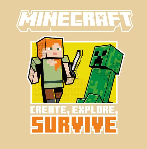 Minecraft Graphic Design, Minecraft Graphics, Minecraft Create, Minecraft Logo, Video Game Logos, Tshirts Design, Tshirt Printing, Tshirt Printing Design, Graphic Inspiration