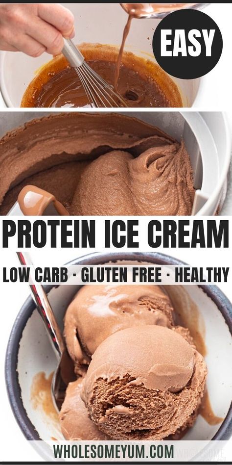 Protein Powder Ice Cream, High Protein Low Carb Dessert, Chocolate Protein Ice Cream, High Protein Ice Cream, Protein Ice Cream Recipe, Protein Ice Cream Recipes, Low Calorie Protein, Chocolate Protein Shakes, High Protein Desserts