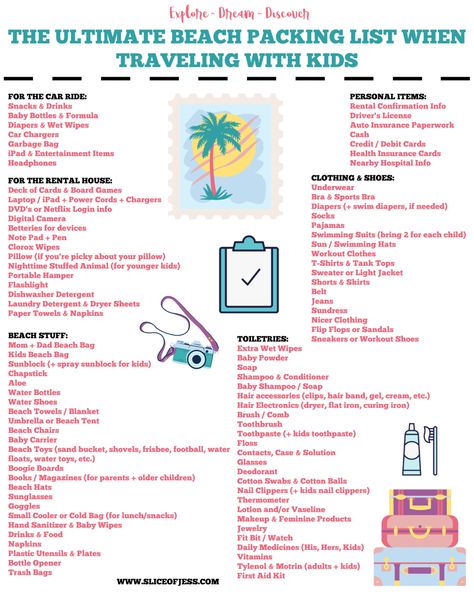 Beach Trip Packing List, Packing List Kids, Beach Trip Packing, Beach Packing List, Beach List, Beach Vacation Packing, Vacation List, Beach Vacation Packing List, Family Beach Trip