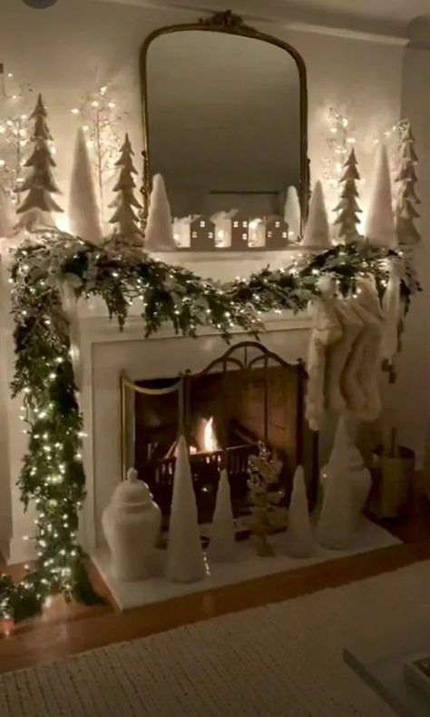 100+ Easy-to-Make Christmas Decorations for Your Home - HubPages Diy Christmas Mantel Decor Fireplaces, Fireplace Decor For Christmas, Christmas Fireplace Mantel Decor, Christmas Decor House, Christmas Decor Craft, Christmas Mantel Decor, Mantel Christmas Decorating Ideas, Fireplace Christmas Decorations, Christmas Mantle Ideas