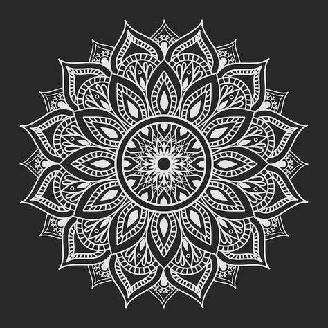 Mandala Drawing Black And White, Mandala Art Black And White, Mandala Vector Design, White Mandala Art, Mandala Black And White, Watch Backgrounds, Mandala Paintings, Geometric Tattoo Pattern, Black And White Mandala