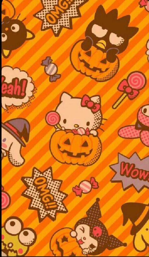 #halloween #spooky #pumpkin #tiktok #aesthetic #wallpaper #cute #vintage Halloween Kitties, Hello Kitty Halloween Wallpaper, Sanrio Halloween, Tapeta Hello Kitty, Halloween Desktop Wallpaper, Helloween Wallpaper, Hello Kitty Decorations, Halloween Wallpaper Backgrounds, Halloween Wallpaper Cute