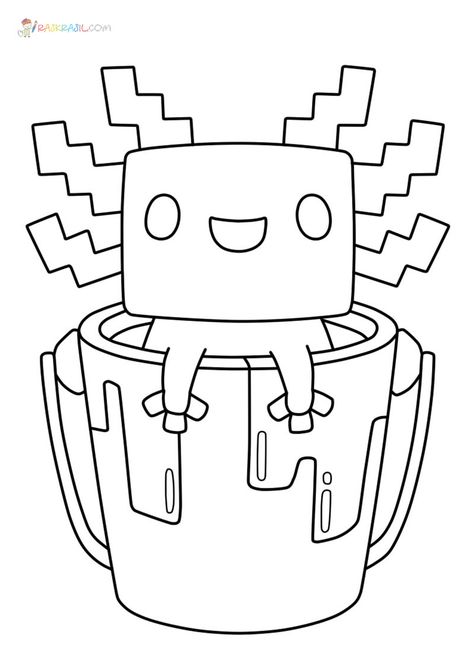 Roblox Coloring Pages, Minecraft Axolotl, Aquatic Art, Book Sketch, Minecraft Coloring Pages, Stumble Guys, Minecraft Drawings, Farm Animal Coloring Pages, Detailed Coloring Pages