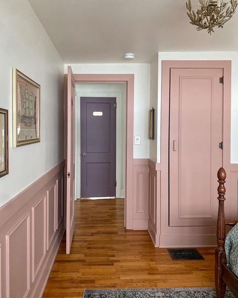 The Grit And Polish, Grit And Polish, Painting Baseboards, Rooms Decoration, Painted Closet, Pink Inspiration, Refinishing Floors, Closet Door, Style Deco