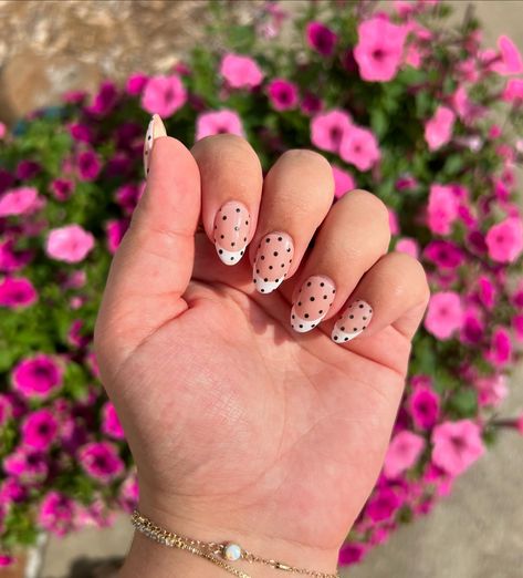 please please please …. give me all the polka dots because these are the cutest!! 🤩🤩 #gel #gelnails #gelpolish #gelnail #pressonnails #pressons #custom #custommade #frenchtipnails #pressonset #pressonnailset #gelmanicure #pressonnailbuisness #pressonnailsofinstagram #aestheticnails #trendynails #polkadotnails #summernails #junenails #julynails #girlynails #cutenails Pink Polka Dot Nails, Hoco Nails, Dot Nails, Hippie Nails, Polka Dot Nails, Please Please Please, Dots Nails, July Nails, French Tip Nails