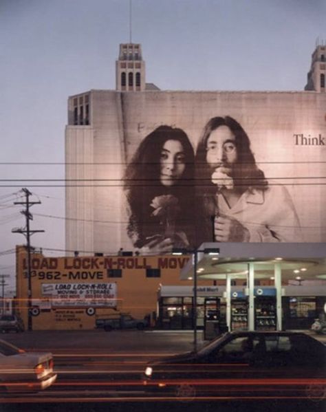 Los Angeles Landscape, Street Murals, John Lennon Yoko Ono, Large Format Photography, Ca History, John Lennon And Yoko, Valley Girl, Santa Monica Blvd, Family Pic