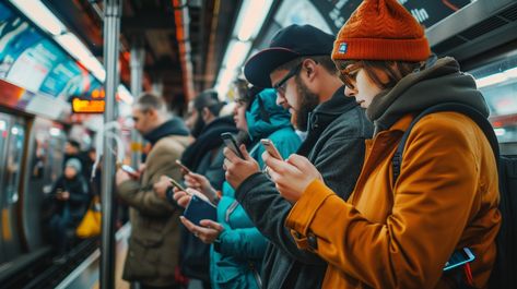 "Urban #Commuters Engrossed: #CityDwellers stand absorbed with their #Phones while waiting for the #Metro at a #Busy city station. #UrbanLife #Tech #DigitalAge #Innovation #StockPhoto ⬇️ Download and 📝 Prompt 👉 https://stockcake.com/i/urban-commuters-engrossed_811715_91382" Urban Commuter, Busy City, Urban Life, Free Stock Photos, High Quality Images, Stock Photos