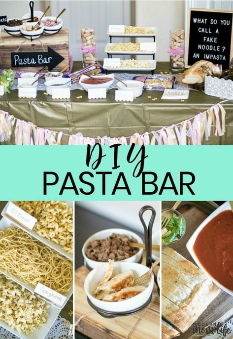 Introducing a @SkinnerPasta Bar that is as unique and special as the friendships we make. Check out this DIY Pasta Bar guide complete with party decoration ideas, pasta recipes and shopping tips. Consider pasta for your next special event with friends.   What is your favorite pasta dish to make when you host? AD via @amodernmomlife Diy Pasta Bar, Pasta Bar Party, Pasta Buffet, Diy Pasta, Party Food Bars, Team Dinner, Italian Dinner Party, Italian Party, Food For Special Event