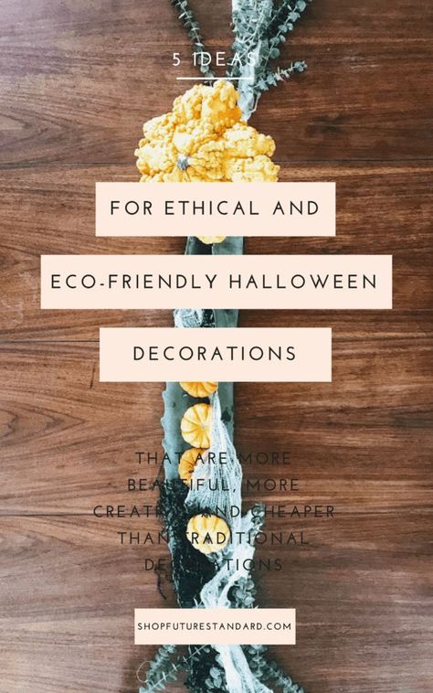 Halloween is the second most decorated holiday of the year. Here's are 5 ideas for ethical and eco-friendly Halloween Decorations that are festive and CHEAP Plant Stand Table, Halloween Decorations Ideas, Vegan Halloween, Eco Friendly Holiday, Halloween Decoration Ideas, Eco Decor, Eco Kids, Cheap Halloween, Eco Friendly Decor