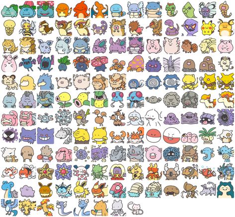 Pokémon Icons, Pokémon Team, Mini Stickers, Pokemon Stickers, Pokemon Tattoo, Pokemon Coloring Pages, Pokemon Coloring, Pokemon Teams, Cute Doodles Drawings