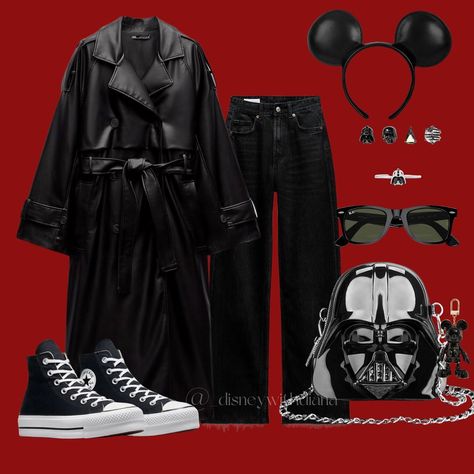 Walk on the dark side 🖤 Anyone going to Star Wars Nite tonight? Starwars Costumes Women Dark Side, Starwars Costumes Women, Disney Trip Outfits, Stars Wars, Trip Outfits, Disney Fashion, The Dark Side, Disney Trip, Disney Star Wars