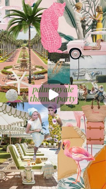 Evite on Instagram: "Palm Royale may be the most perfect summer party theme we’ve ever seen… 🌴🍸💕  #evite #party #partytheme #palm #palmroyale #summer #summerparty" Palm Beach Bridal Shower Theme, Palm Beach Party Theme, Palm Royale Party, Palm Beach Party, Summer Party Theme, Palm Royale, Summer Party Themes, Palm Beach Style, Beach Bridal Showers