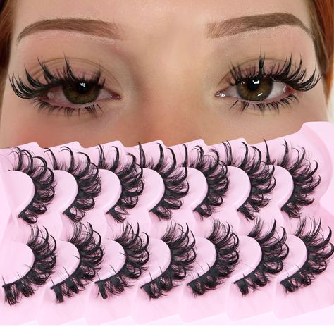 Cat Eye False Lashes, Doll Lash Extensions, Babydoll Lashes, Amazon Lashes, Wispy Lash Set, C Curl Lashes, Spiky Lashes, Halloween Lashes, Fairy Aura