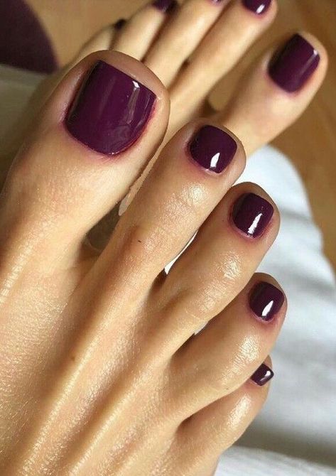 Nail Inspo Purple, Purple Pedicure, Purple Toe Nails, Nail Foot, Purple Toes, Gel Toe Nails, Toe Nail Color, Pretty Toe Nails, Cute Toe Nails