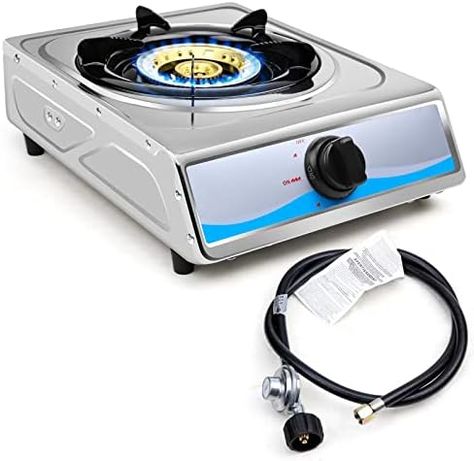 Single Burner Gas Stove Stainless Steel Portable Gas Stove，Auto Ignition Camping Single Burner LPGfor RV, Apartments, Outdoor Portable Gas Stove, Propane Stove, Gas Stove Top, Single Burner, Gas Cooker, Burner Stove, Gas Cooktop, Gas Burners, Camping Stove