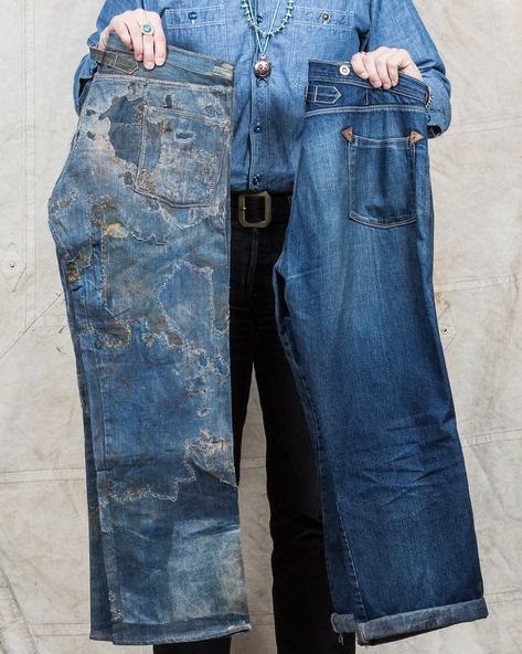 Denim Repair, Reworked Denim, Workwear Vintage, Levis Vintage Clothing, Denim Workwear, Western Denim Shirt, Workwear Jeans, Denim Projects, Denim Quilt