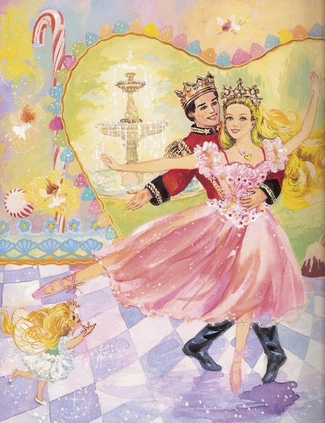 The Dance of the Sugar Plum Princess and the Nutcracker Prince Nutcracker Barbie, Barbie In The Nutcracker, Nutcracker Image, Barbie Nutcracker, Nutcracker Costumes, Barbie Drawing, Princess And The Pauper, Barbie Images, Christmas Barbie