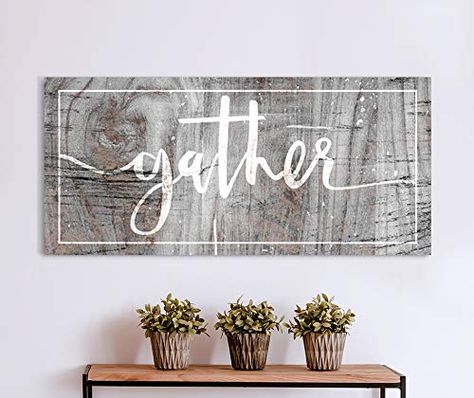 Dining Room Wall Decor Farmhouse, Gather Signs, Gather Quotes, Home Decor Grey, Pantry Sign, Kitchen Decor Signs, Gather Sign, Authentic Decor, Wall Decor Farmhouse