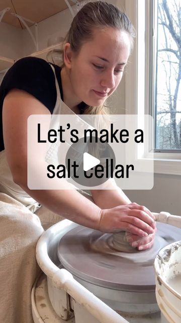 Modern Fire Pottery on Instagram: "Salt cellar, salt pig, whatever you want to call it. It’s a way to elevate your kitchen with beautiful handmade pottery.   It’s my goal to create functional items that bring you joy every time you use them. 🫶🏼 . . . . #Farmhousepottery #potterylove #ceramicartist #pottersofinstagram #instapottery #pottery #wheelthrown #handmadeceramics #functionalceramics #modernceramics #claylife #makersofinstagram" Handmade Ceramic Salt Cellar, Pottery Salt Pig Handmade, Functional Wheel Thrown Pottery, First Time Pottery Ideas, Salt Pig Ceramic, Easy Pottery Wheel Ideas, Pottery Workshop Ideas, Pottery Ideas Wheel Thrown Beginner, Salt Cellar Ceramic