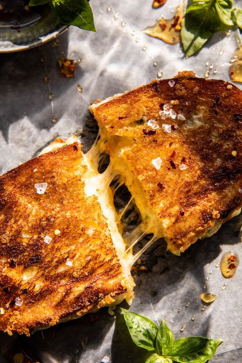 Miso Butter Grilled Cheese | halfbakedharvest.com Grilled Cheese Bar, Miso Recipe, Half Baked Harvest Recipes, Miso Butter, Classic Grilled Cheese, Crispy Cheese, Best Grilled Cheese, Grilled Cheese Recipes, Spicy Honey