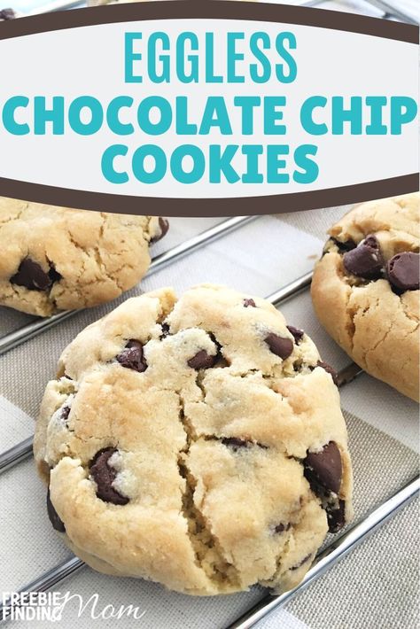 Eggless Baking Recipes, Cookies Without Eggs, Eggless Cookie, Eggless Cookie Recipes, Egg Free Baking, Egg Free Cookies, Eggless Chocolate Chip Cookies, Eggless Cookies, Diet Lunch