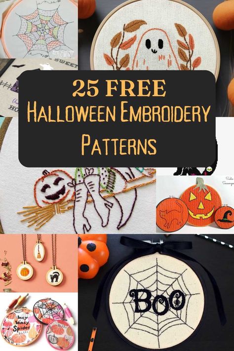 Hand Embroidery Patterns Free Printable Halloween, Free Mushroom Embroidery Pattern, Spooky Embroidery Patterns Free, Funny Embroidery Patterns Free, Free Halloween Embroidery Patterns, Simple Halloween Embroidery Designs, Simple Halloween Embroidery, Easy Halloween Embroidery, Free Halloween Patterns