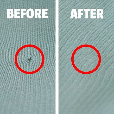 The easiest way to repair a pinhole prick in your favorite T-Shirt doesn't need needle, thread or sewing at all— just this quick trick that works like magic. Trending Food, Fat Quarter Projects, Repair Clothes, Beginner Sewing Projects Easy, Techniques Couture, Leftover Fabric, Sewing Projects For Beginners, Sewing For Beginners, Learn To Sew