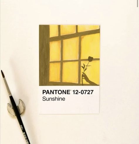 Pantone Challenge Gouache, Pantone Challenge Ideas, Pantone Card Painting, Pantone Painting, Pantone Cards, Pantone Challenge, Paint Swatch Art, Pantone Art, Paint Chip Art