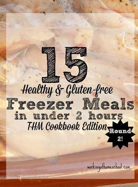 A new batch of freezer meals that you can make in less than 2 hours! Everything you need, including free printable shopping lists! Gluten Free Freezer Meals, Thm Meal Plans, Thm Dinner, Trim Healthy Recipes, Trim Healthy Mama Plan, Trim Healthy Momma, Crock Pot Freezer, Trim Healthy Mama Recipes, Mama Recipe