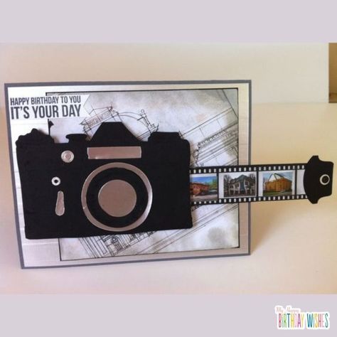 57 Cute Scrapbook Ideas with Images and Instructions Camera Diy, Basketball Homecoming, Cute Scrapbooks, 21st Birthday Cards, Birthday Card Craft, Birthday Scrapbook, Presents For Boyfriend, Birthday Card Template, Camera Cards