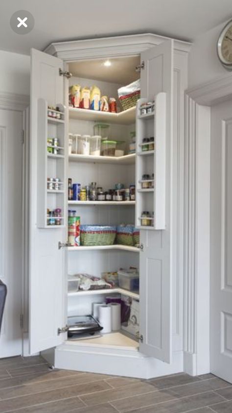 Bespoke Kitchen Cabinets, Dark Island, Kitchen Pantry Cupboard, Clutter Free Kitchen, Corner Pantry, Desain Pantry, Pantry Cupboard, Kitchen Pantry Design, Kitchen Room Design