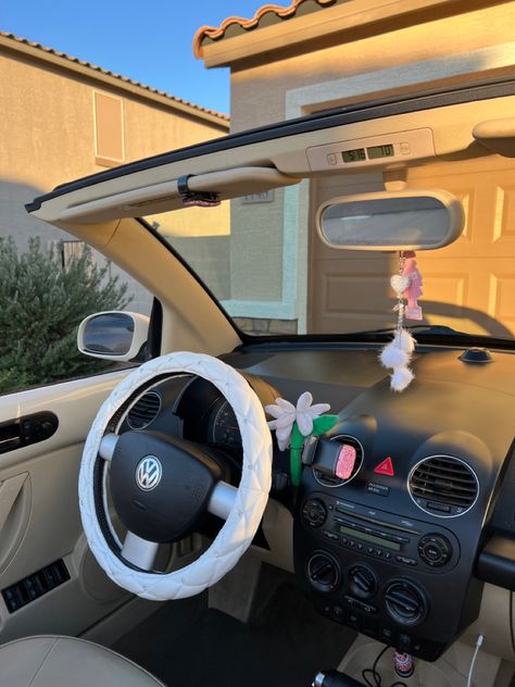 aesthetic volkswagen vw beetle bug convertible Volkswagen Beetle Interior, Car Decorations Ideas, Interior Car Decorations, Bug Convertible, Vw Bug Convertible, Vw Bug Interior, Volkswagen Convertible, 2023 Cars, Volkswagen Interior