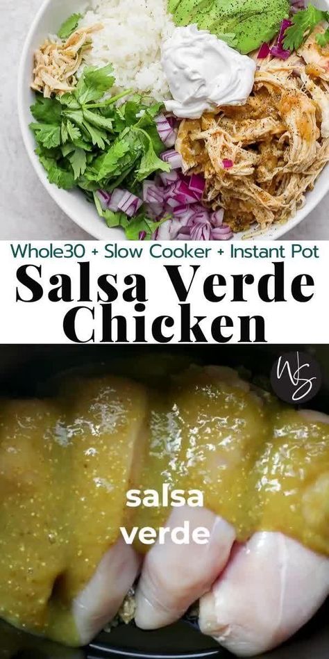 Salsa Verde Crockpot Chicken, Salsa Verde Chicken Instant Pot, Latina Food, Salsa Verde Chicken Crockpot, Slow Cooker Salsa Verde Chicken, Salsa Verde Chicken Recipe, Salsa Chicken Crockpot, Wooden Skillet, Chicken Slow Cooker