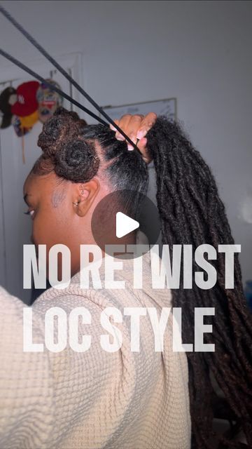 muny 🎈 | Content Creator on Instagram: "NO retwist loc style 🤭 . 3 weeks no wash & we're making it work lol 😍  • • • #reels #locstyles #locstylesforwomen #womenwithlocs #explore" Hats On Locs, Loc Styles Beads, Starter Locs Ponytail Styles, Locs With Wooden Beads, Business Professional Loc Styles, Styles For Untwisted Locs, Loc Down Hairstyles, Loc Styles For Date Night, No Retwist Styles For Women