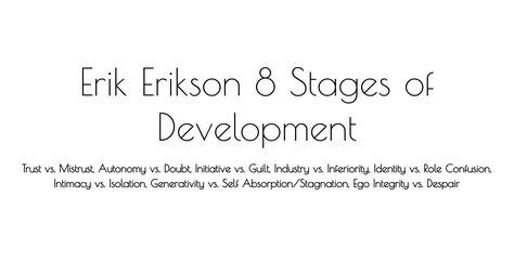 click link for stage summaries and analysis! Identity Vs Role Confusion, Erikson Stages, Erik Erikson, Stages Of Development